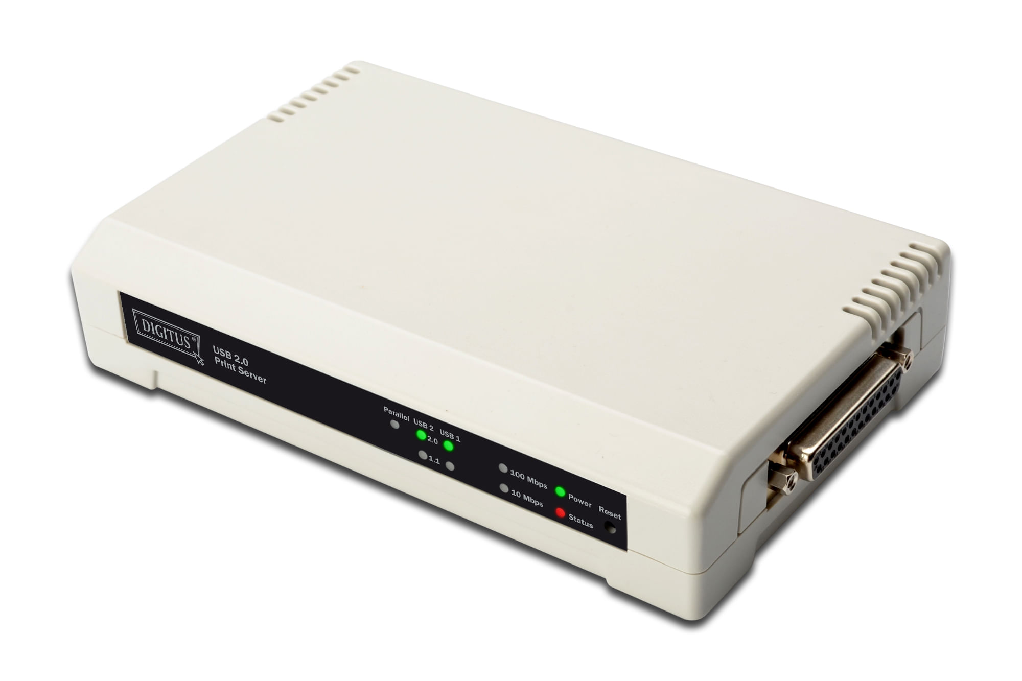 Digitus Print Server 10/100 Mbit Con 2 Porte Usb E 1 Porta 25 Poli Parallela Digitus Printserver 2+1 porta