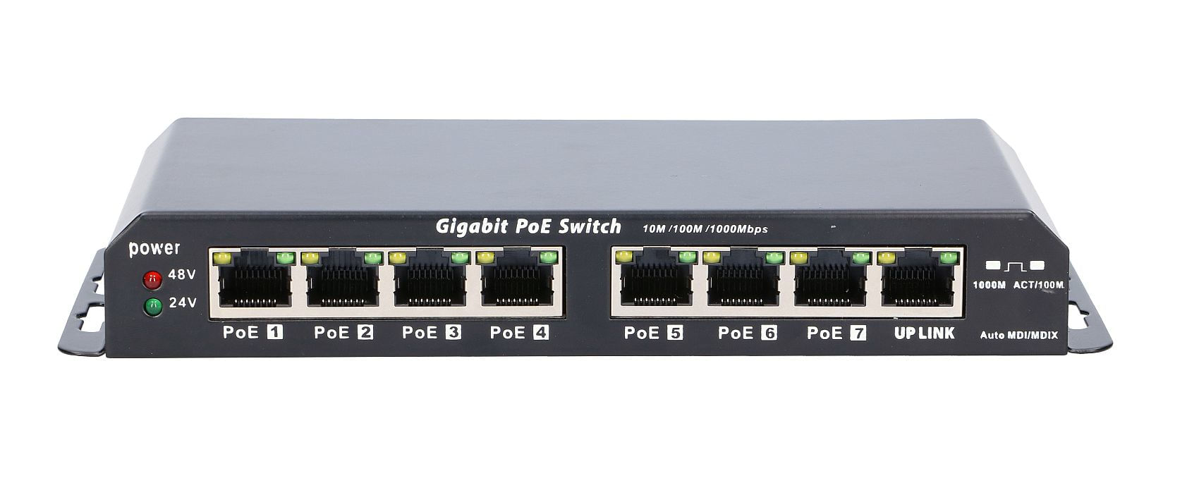Extralink KRATOS | PoE Switch | 7x Gigabit PoE, 1x Uplink RJ45, Power Supply 24V 2.5A, 60W Extralink PoE Switch KRATOS 7x Gigabit PoE, 1x Uplink RJ45,