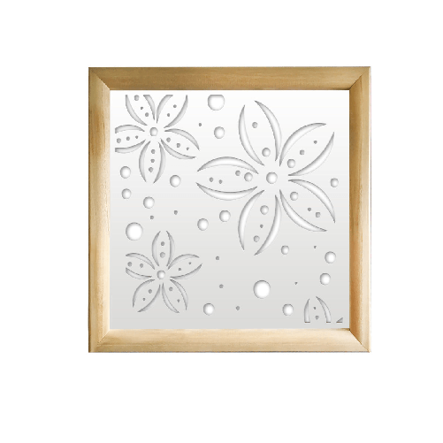 FLOWERS - Moduli Decorativi in Legno e PVC bianco / 73x73 cm
