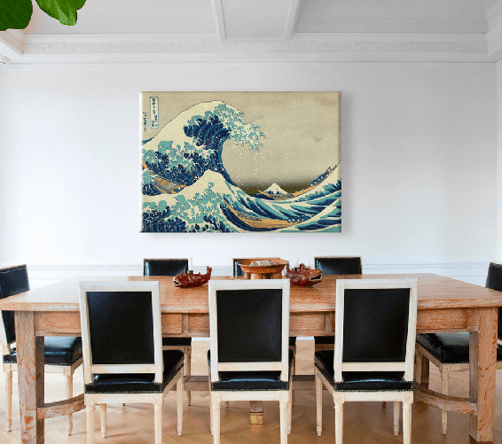 La grande onda di Kanagawa - Quadro Canvas su telaio in legno 70x50 cm
