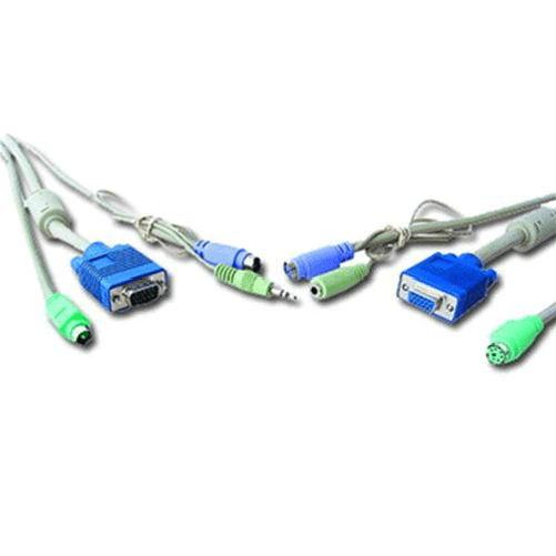 KEYTECK CONSOLE CPU SWITCH CPU SWITCH (CAS-241/441) 3MT - 6FT CABLE CC-KVMA-2 Keyteck CC-KVMA-2 cavo per tastiera, video e mouse Bianco 3 m