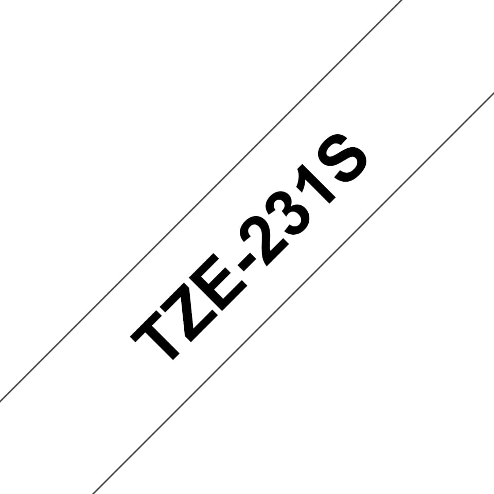 Brother TZE231S2 nastro per etichettatrice Nero su bianco TZe Brother TZ231S Nastro Etichettatrice 4mt x 12mm, Nero