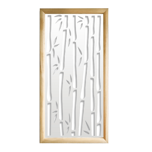 BAMBU - Moduli Decorativi in Legno e PVC bianco / 48x48 cm