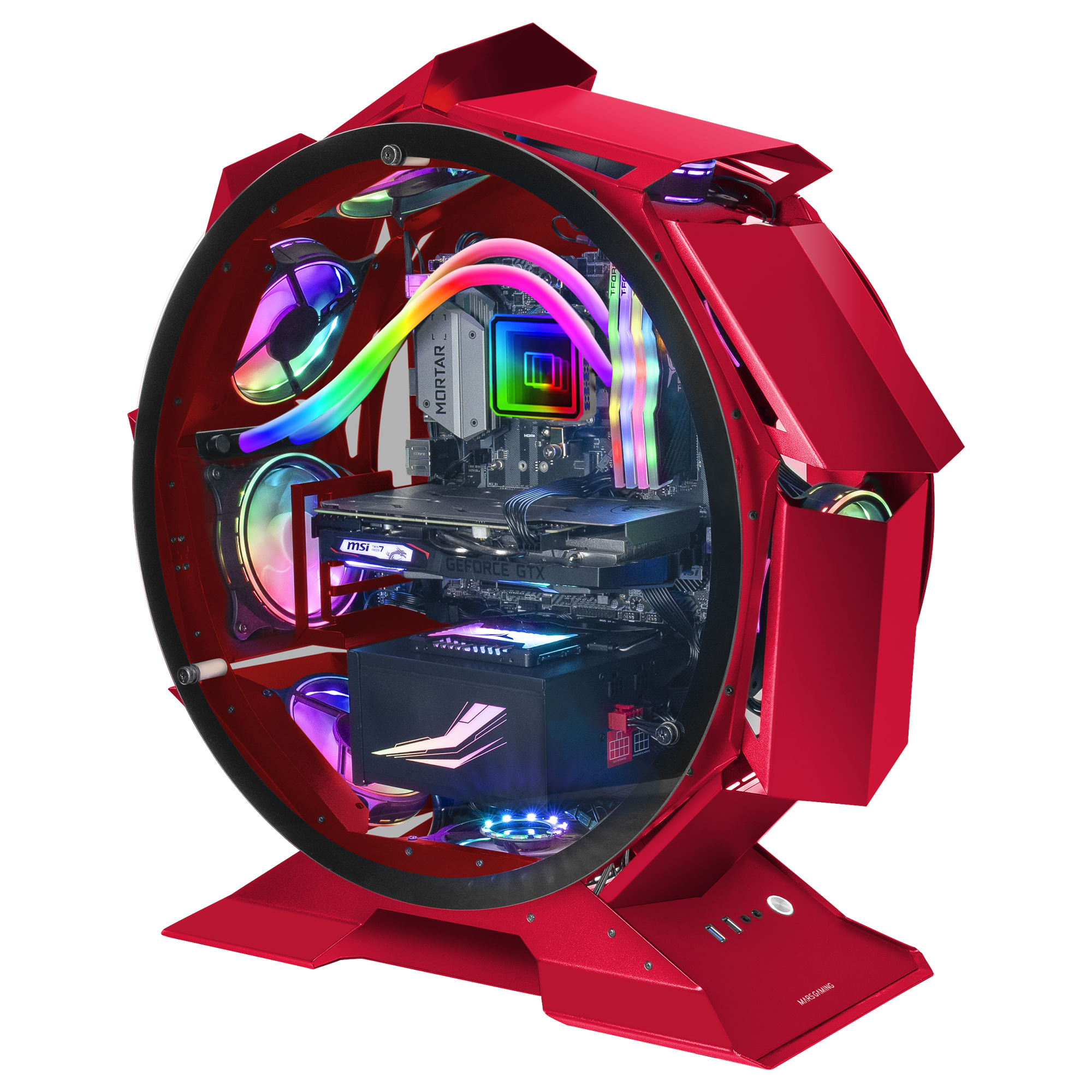 Mars Gaming MCORBR computer case Tower Rosso