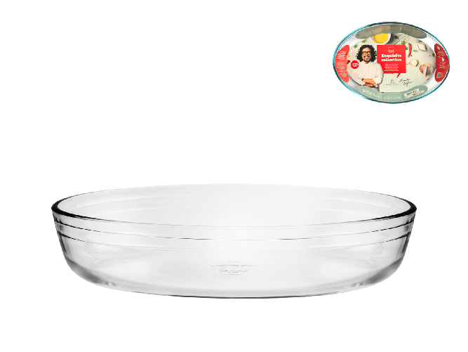 H&H Tegame Borghese in vetro borosilicato cm 30x21. Pengo 4998130 teglia da forno Ovale Vetro