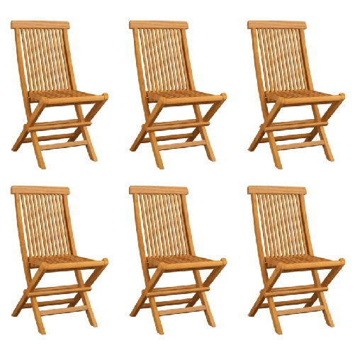 VidaXL Sedie da Giardino Pieghevoli 6 pz in Legno Massello di Teak VidaXL 3065527 sedia da esterno