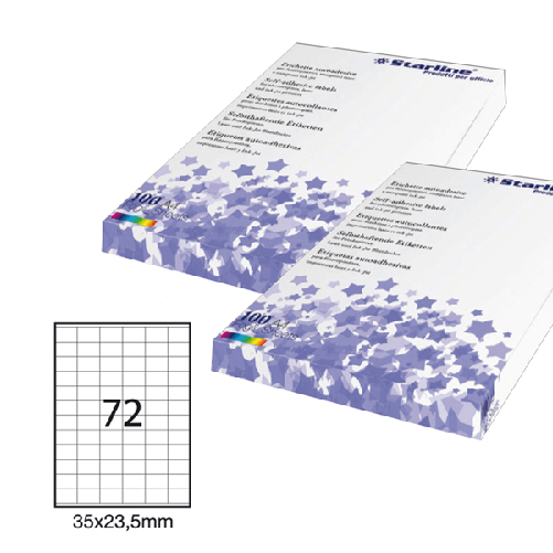 STARLINE Etichetta adesiva bianca 100fg A4 35x23,5mm (72et/fg) STARLINE
