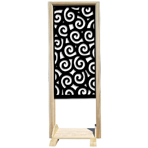 RICCI - Separè - Paravento modulabile - 70x190cm - in Legno e PVC nero