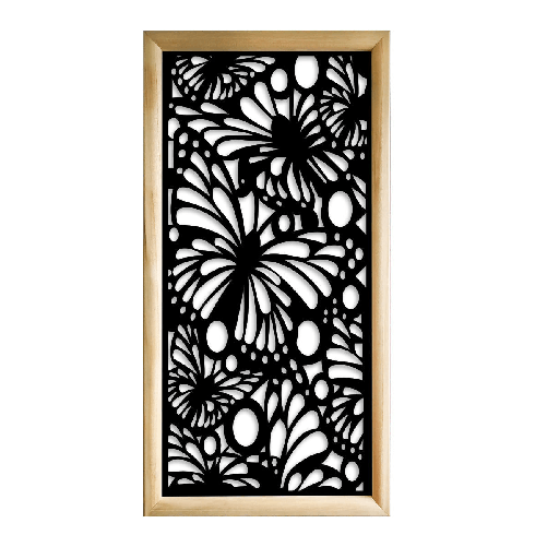 BUTTERFLY - Moduli Decorativi in Legno e PVC bianco / 73x148 cm