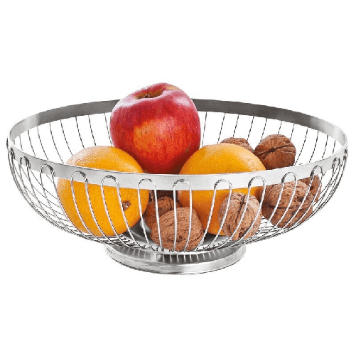 Cesto frutta tondo in filo acciaio inox cm. 25