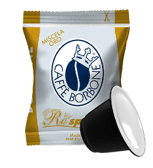 CAFFÈ BORBONE RESPRESSO - MISCELA ORO - Box 50 CAPSULE COMPATIBILI NESPRESSO da 5g Caffè Borbone Respresso Miscela Oro