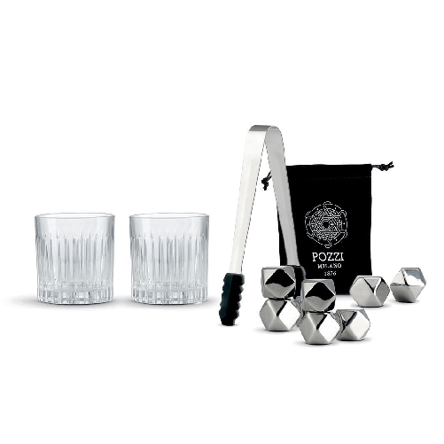 Set cocktail con cubi e pinza per ghiaccio"SILVER NIGHTS"