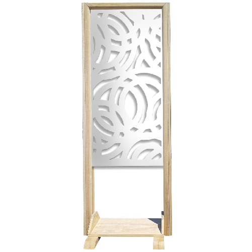 CERCHI LARGE - Separè - Paravento modulabile - 70x190cm - in Legno e PVC Nero