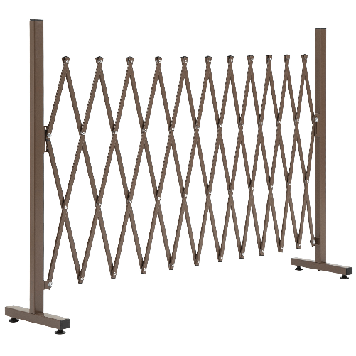 Outsunny Recinzione per Giardino a Larghezza Regolabile, in Metallo e Alluminio, 300x31x103.5 cm, Marrone Scuro