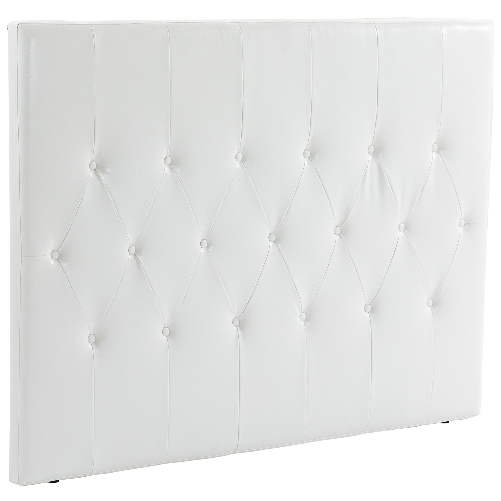 HOMCOM Testiera Letto Matrimoniale Imbottita con Design a Bottoni, in Pelle PU e MDF, 160x7x120 cm, Bianco