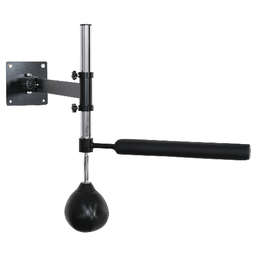 HOMCOM Speed Bag a Parete per Boxe e MMA ad Altezza Regolabile con Asta, in Acciaio e PU, 79x72x20 cm, Nero