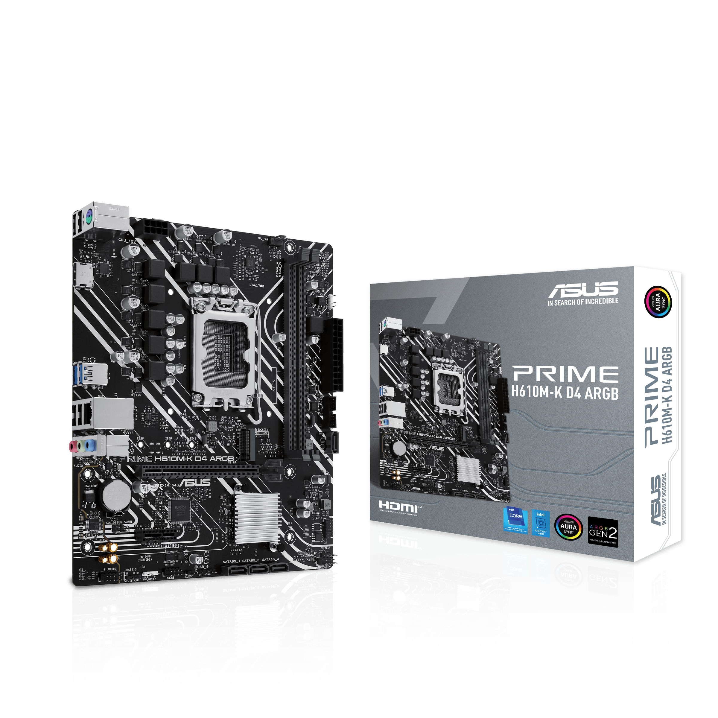 ASUS PRIME H610M-K D4 ARGB Intel H610 LGA 1700 micro ATX (Asus PRIME H610M-K D4 ARGB, Intel H610, 1700, Micro ATX, 2 DDR ASUS PRIME H610M-K D4 ARGB In