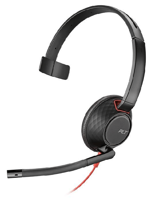 POLY Blackwire 5210 Auricolare Cablato A Padiglione Musica e Chiamate USB tipo-C Nero, Rosso (Blackwire 5210 - 5200 Seri POLY Blackwire 5210 Auricolar