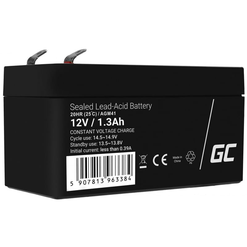 Green Cell AGM VRLA 12V 1.3Ah maintenance-free battery for the alarm system, cash register, toys Green Cell AGM41 batteria UPS Acido piombo (VRLA) 12