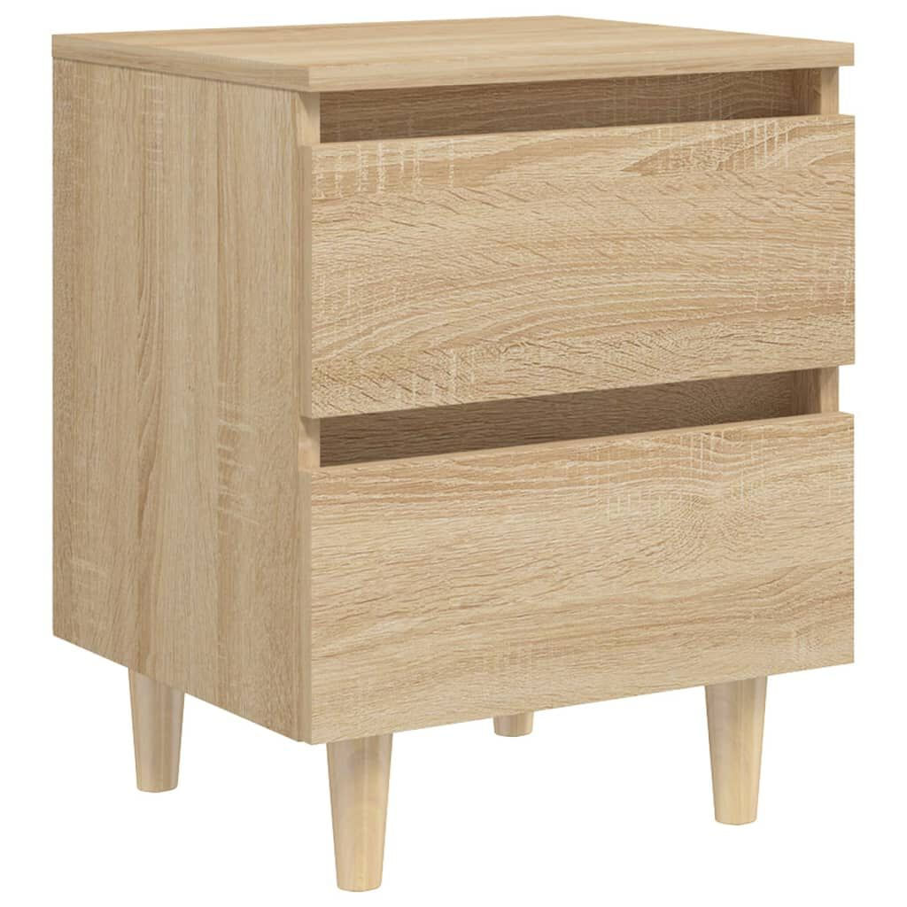 VidaXL Comodino con Gambe in Massello di Pino Rovere Sonoma 40x35x50cm VidaXL 805857 comodino Quercia