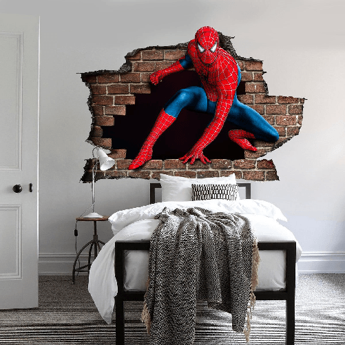 Adesivo per pareti - effetto 3D Spiderman - l'uomo ragno wall stickers 150x100 cm