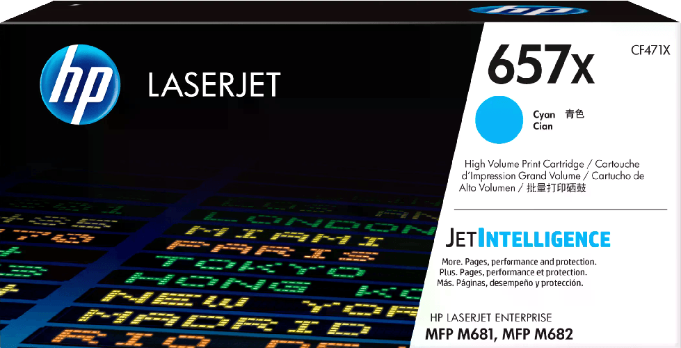 Hewlett Packard Enterprise HP Cartuccia toner ciano originale ad alta capacitÃ LaserJet 657X HP Cartuccia toner ciano originale ad alta capacità Lase