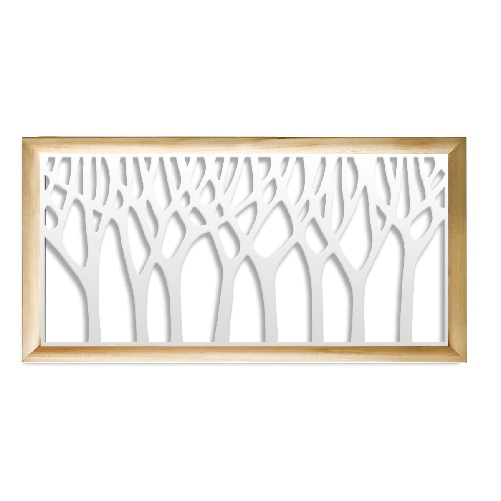 BOSCO - Moduli Decorativi in Legno e PVC nero / 48x48 cm