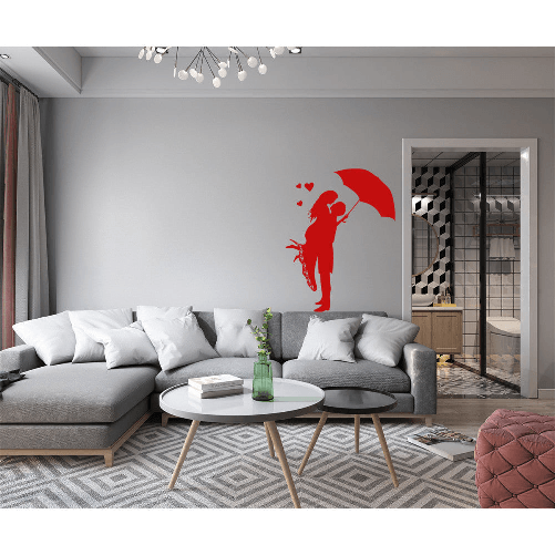 L'AMOUR - Adesivo murale wall sticker in vinile 55x80 cm Bianco