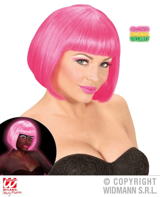 W WIDMANN MILANO Party Fashion WIDMANN Parrucca Valentina Rosa Fluorescente In Scatola WIDMANN Parrucca Valentina Rosa Fluorescente In Scatola