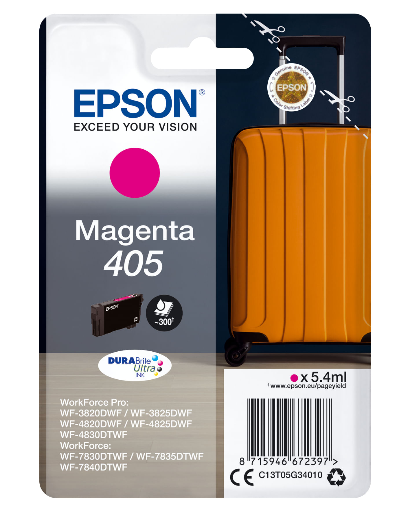 EPSON Cartucce di inchiostro Epson Magenta serie 405 Epson Singlepack Magenta 405 DURABrite Ultra Ink