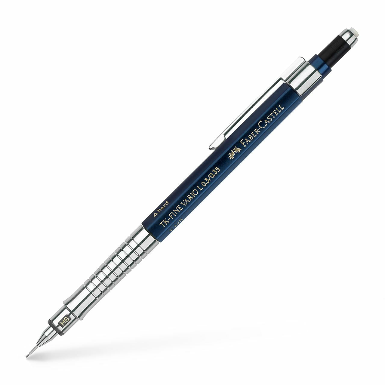 Faber Castell Faber-Castell TK-Fine Vario L Portamine HB 0,3 mm - Con gomma - Clip in metallo - Colore blu Faber-Castell 135342 portamine HB 1 pz