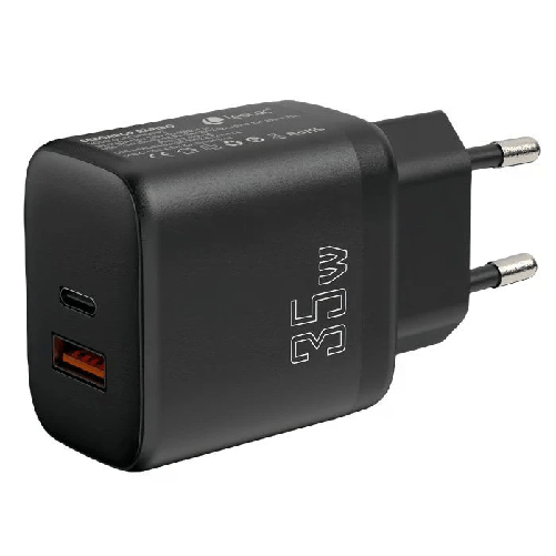 Leotec Caricabatterie per smartphone Leotec 35W con porte USB-C PD 3.0 e USB-A Leotec LECSPH35W2K Caricabatterie per dispositivi mobili Universale Ner