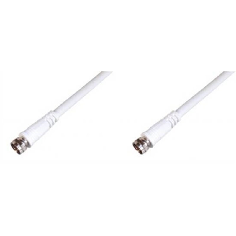 Ednet Cavo Antenna Sat Coassiale Connettori Tipo F Maschio/Maschio Schermato Mt.5 Ednet 84625 cavo coassiale RG 59 10 m F Bianco