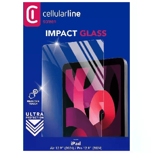 Cellular Line Cellularline Impact Glass - iPad Air 12.9 (2024) e iPad Pro 12.9 (2024 Cellularline Impact Glass - iPad Air 12.9 (2024) e iPad Pro 12.9