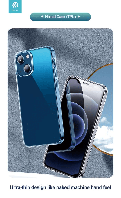 Devia Custodia in Silicone Extra Sottile 0,5 mm Trasparente per iPhone 13 PRO 2021 6,1