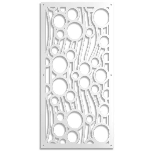 BOLLE - Quadro pannello in forex traforato con 1cm di spessore bianco / 98x98 cm