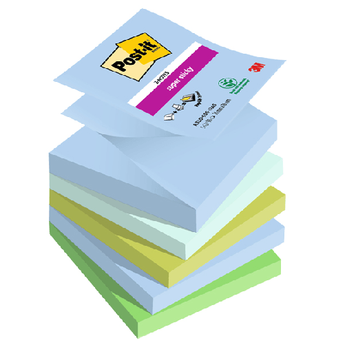 Cf. 5pz blocco 90foglietti Post-it Super Sticky Z-Notes 76x76mm R330-5SS-OAS