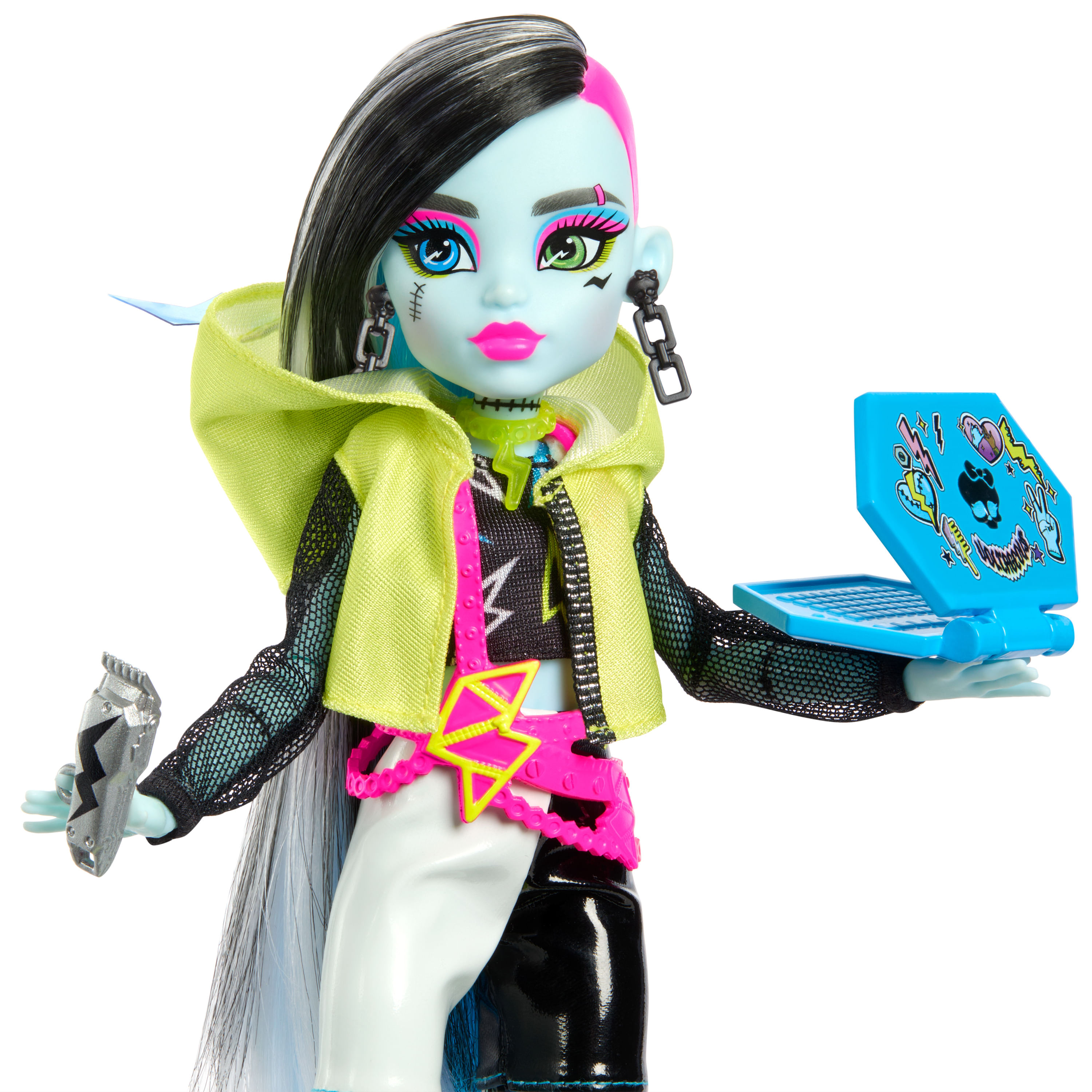 Mattel Bambola Monster High Clawdeen Frankie Stein Segreti da Brivido Neon Frights Monster High HNF79 bambola