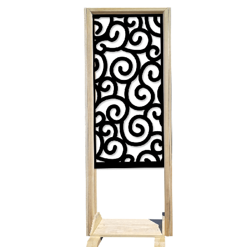 GHIRIGORI - Separè - Paravento modulabile - 70x190cm - in Legno e PVC nero