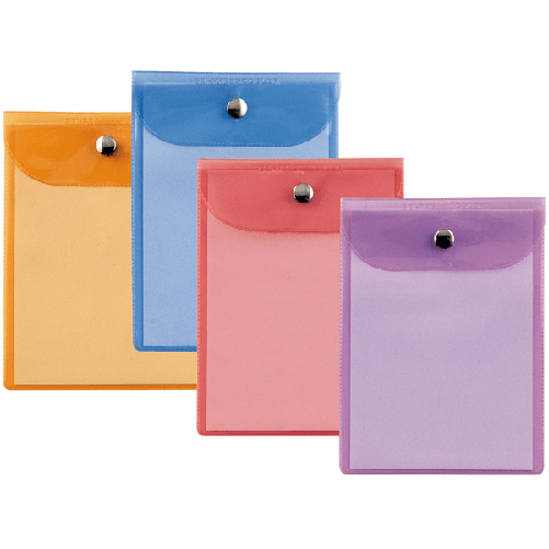 SEI ROTA BUSTA CON BOTTONE PRESS 5 COLOR 13X18CM - ASSORTITE