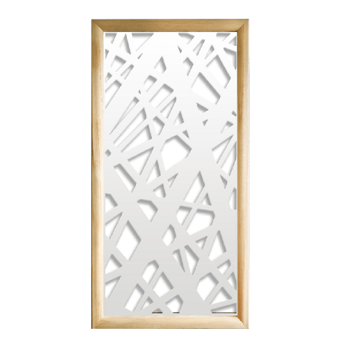 DIAGONAL LARGE - Moduli Decorativi in Legno e PVC nero / 73x148 cm