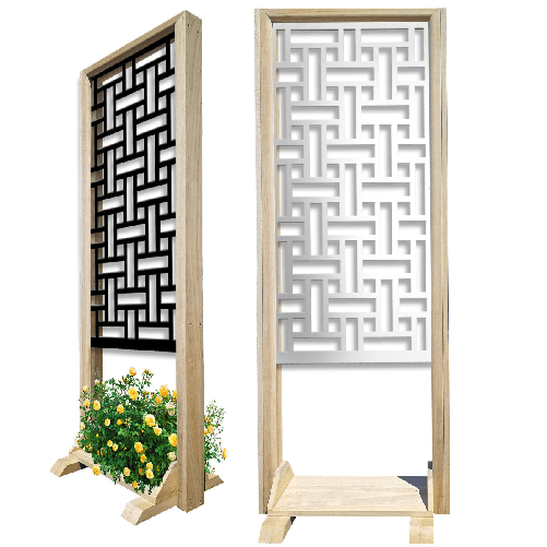 TRAMA - Separè - Paravento modulabile - 70x190cm - in Legno e PVC nero