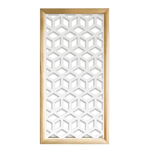 CUBO - Moduli Decorativi in Legno e PVC bianco / 73x73 cm