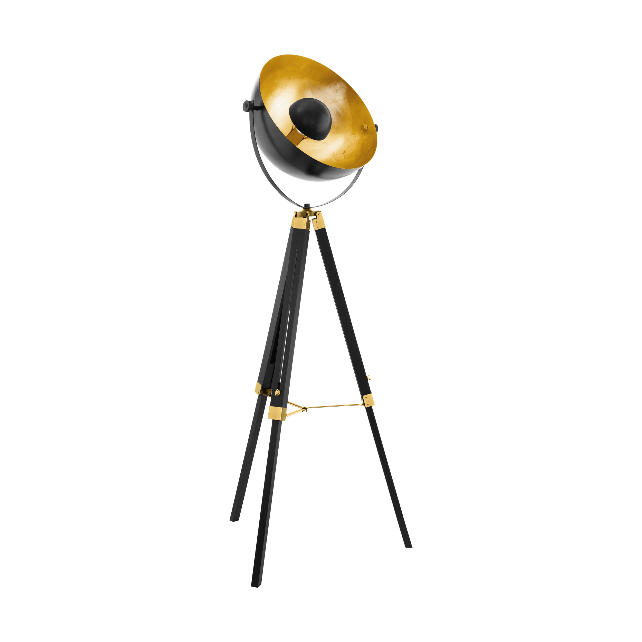 Eglo Piantana Contemporanea Covaleda 1 Legno Nero E Oro EGLO Covaleda illuminazione da pavimento E27