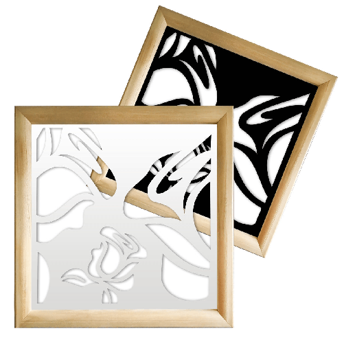 ADENIUM - Moduli Decorativi in Legno e PVC bianco / 47x94 cm