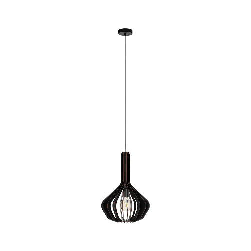 Eglo Lampadario Industrial Velasco 1 Luce Acciaio Nero Diffusore Nero EGLO 900154 illuminazione da soffitto E27 40 W