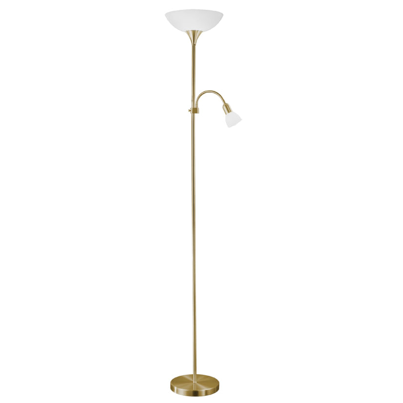 Eglo Piantana Contemporanea Up 2 2 Luci Acciaio Ottone EGLO Up 2 illuminazione da pavimento E27 85 W