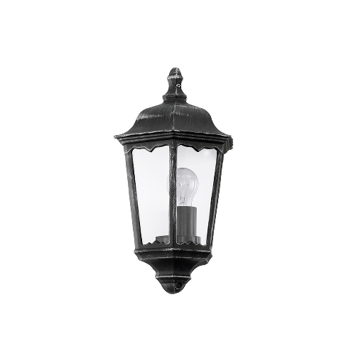 Eglo Applique Contemporanea Da Esterno Navedo 1 Luce Alluminio Fuso Nero E Argento EGLO NAVEDO Illuminazione da parete da esterno E27