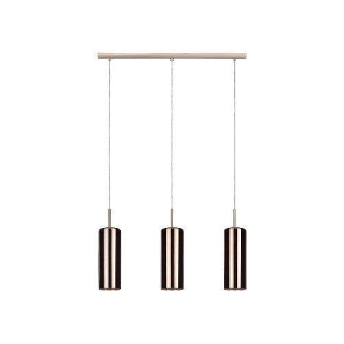 Eglo Lampadario Industrial Selvino 3 Luci Acciaio Grigio E Nichel Opaco EGLO Selvino lampada a sospensione Supporto rigido E27