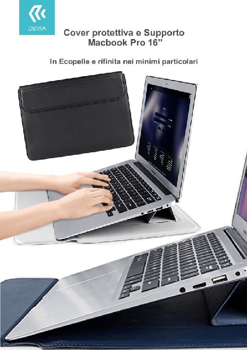 Cover protettiva per Macbook Pro 16'' con Supporto Nera